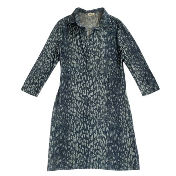 L'AGENCE Animal Print V-Neck Long Sleeve Shift Dress Size M - Picture 1 of 9